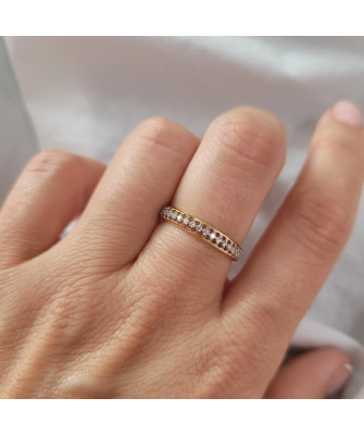 Ring with cubic zirconia all around gold 8k