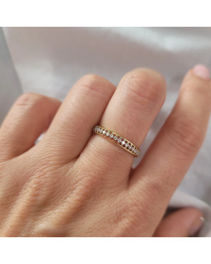 Ring with cubic zirconia all around gold 8k