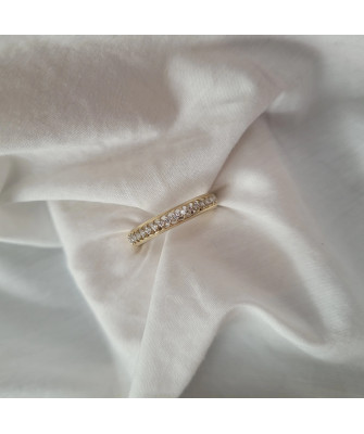 Ring with cubic zirconia all around gold 8k