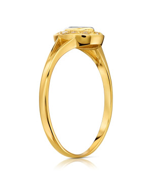 Oval ring stone gold 8k