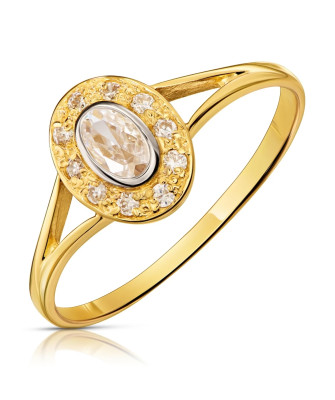 Oval ring stone gold 8k