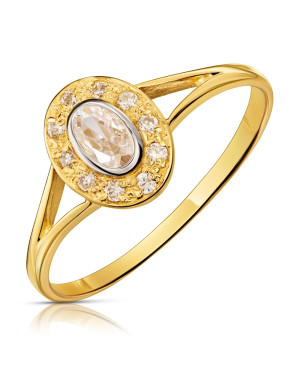 Oval ring stone gold 8k