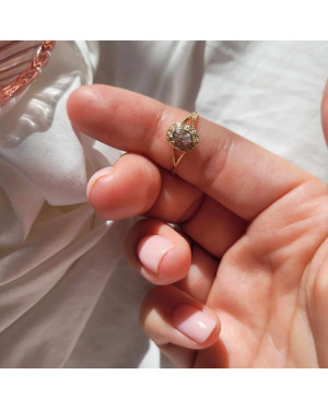 Oval ring stone gold 8k