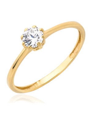 Original engagement ring with cubic zirconia 14k