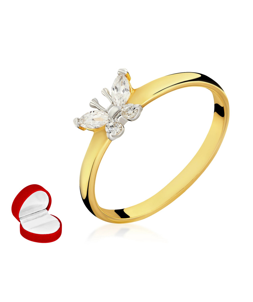 14k gold butterfly ring