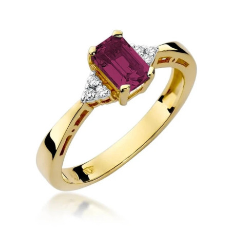Gold ring with diamond EY-2 ruby ​​| GoldJewellery