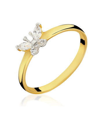 14k gold butterfly ring