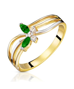 Butterfly ring 14k green