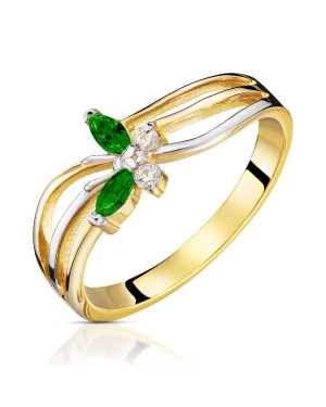 Butterfly ring 14k green