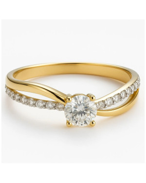 Engagement ring with cubic zirconia 8k