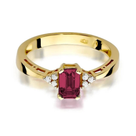 Gold ring with diamond EY-2 ruby ​​| GoldJewellery