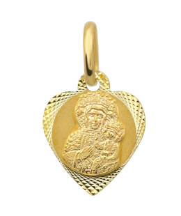 Our Lady of Częstochowa Medal in a diamond heart