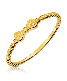 14k gold ring bow beads