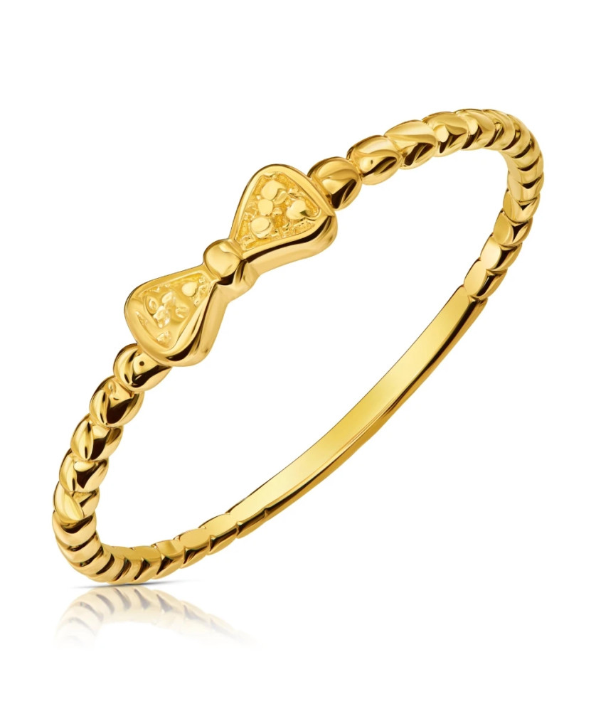 14k gold ring bow beads