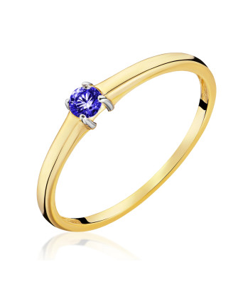 Ring with a blue stone 14k