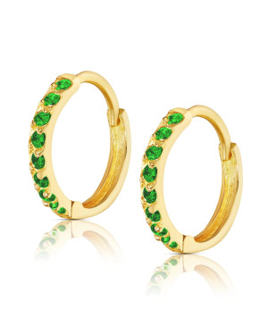 Emerald zirconia gold earrings 8k