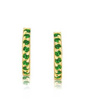 Emerald zirconia gold earrings 8k