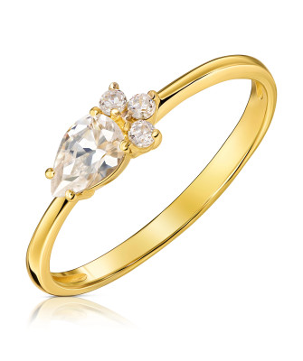 Delicate gold ring with cubic zirconia