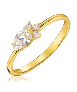 Delicate gold ring with cubic zirconia