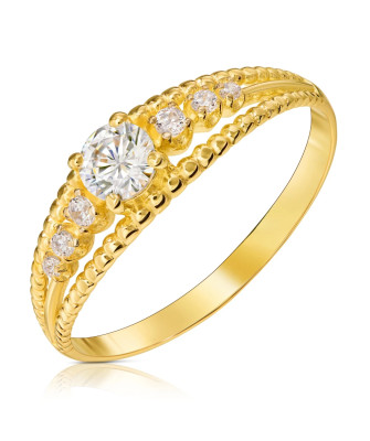 Delicate gold ring with cubic zirconia