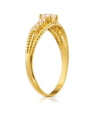 Delicate gold ring with cubic zirconia