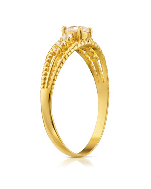 Delicate gold ring with cubic zirconia
