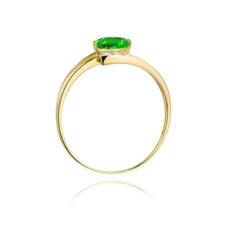Gold ring with diamond EY-119 emerald | GoldJewellery