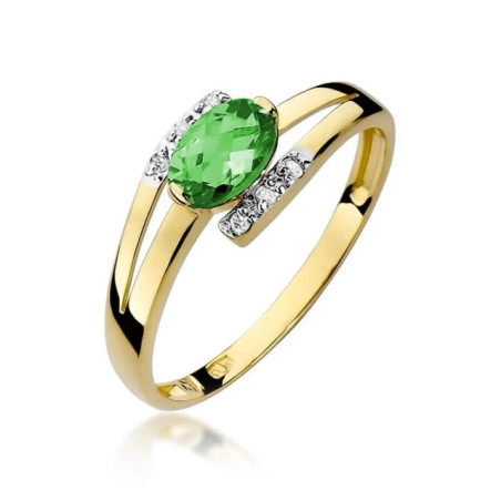 Gold ring with diamond EY-119 emerald | GoldJewellery