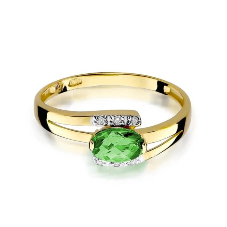 Gold ring with diamond EY-119 emerald | GoldJewellery