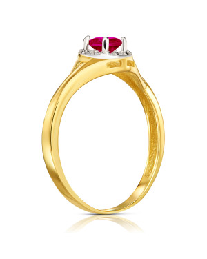 Ring with red stone gold 8k