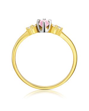 Delicate engagement ring with pink zirconia