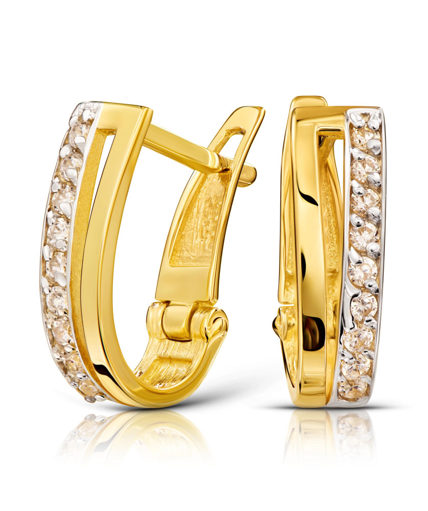 Gold earrings with cubic zirconia 8k