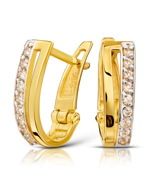 Gold earrings with cubic zirconia 8k