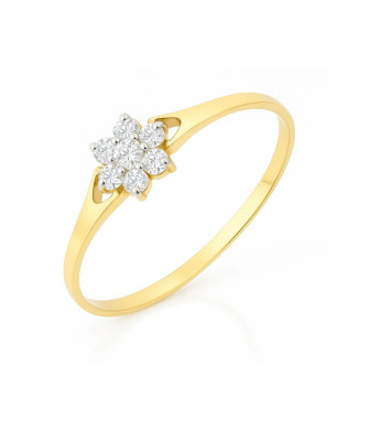 Engagement ring flower 14k gold
