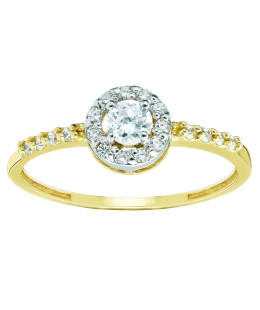 14k gold ring with cubic zirconia