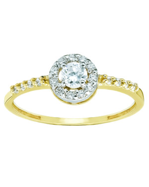14k gold ring with cubic zirconia