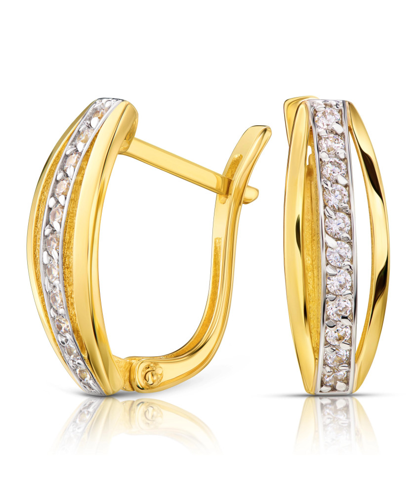 Earrings with stones gold 8k