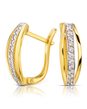 Earrings with stones gold 8k