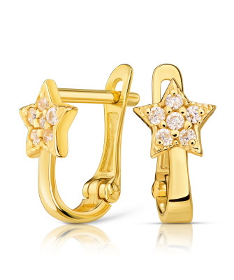 Gold earrings with stars 8k