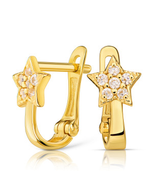 Gold earrings with stars 8k