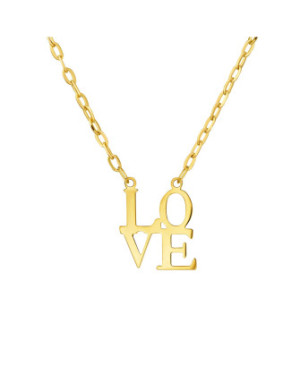 Romantyczny złoty Naszyjnik LOVE próba 14k
