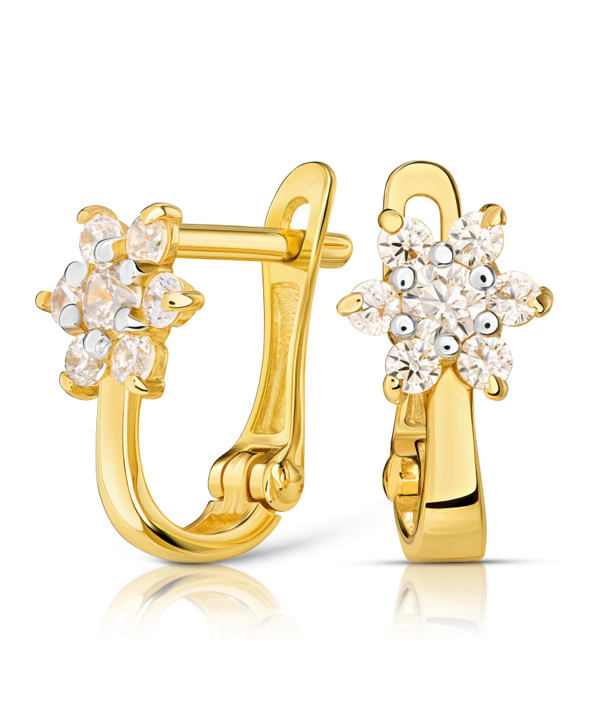 Golden flower earrings