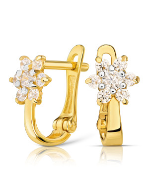 Golden flower earrings