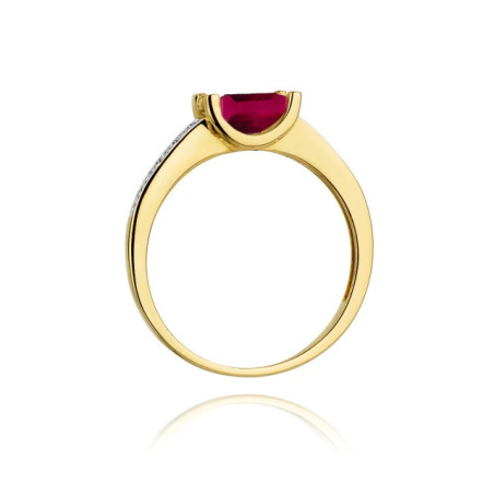 Gold ring with diamond EY-105 ruby ​​| GoldJewellery