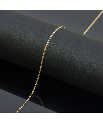 14K Gold Figaro Link Chain Necklace 45cm