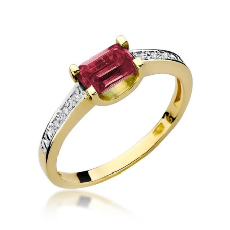 Gold ring with diamond EY-105 ruby ​​| GoldJewellery