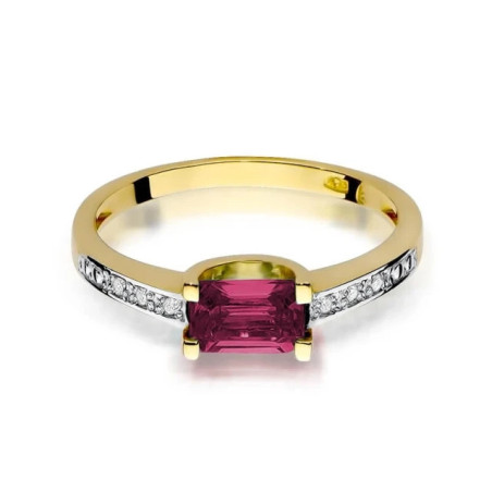 Gold ring with diamond EY-105 ruby ​​| GoldJewellery