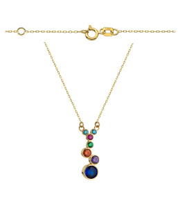 Celebrity necklace with a pendant of colorful stones