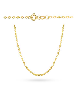 Gold chain - diamond-cut rolo link 50 cm