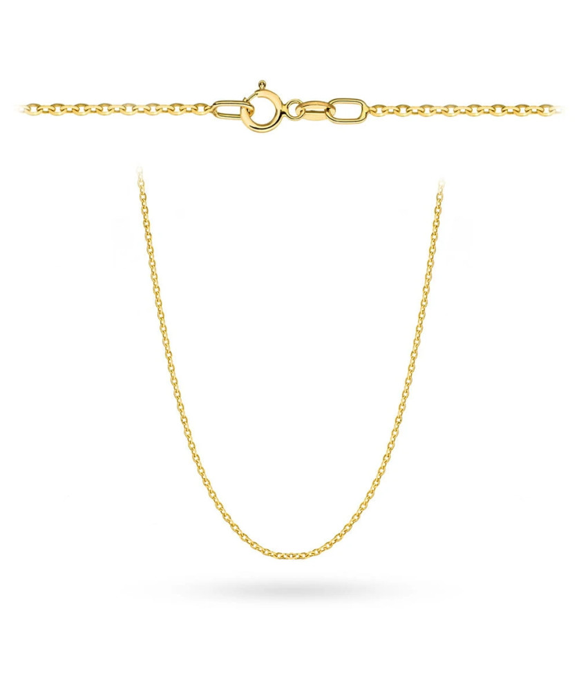 Gold chain - diamond-cut rolo link 42 cm